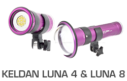 Keldan Luna 4 and Luna 8 Underwater Review